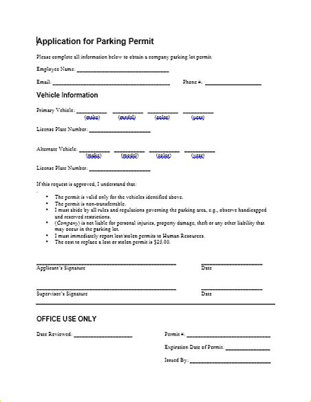 Apply for a business parking permit .